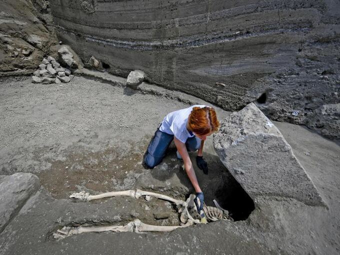 Skelett in Pompeji ausgegraben