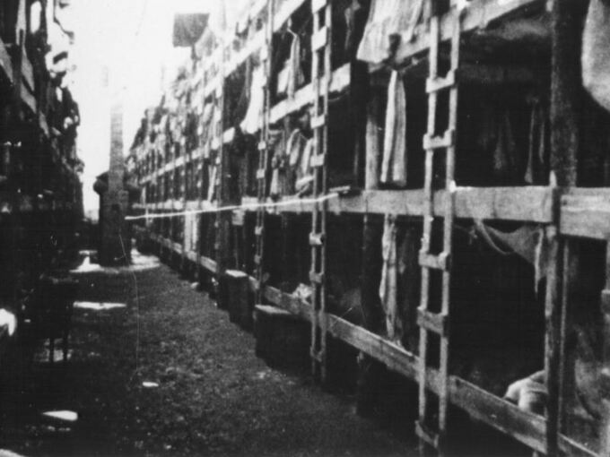 Gefangenenbaracke im Konzentrationslager Trawniki