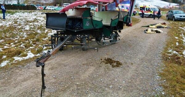 20 Verletzte bei Unfall mit zwei Pferdekutschen