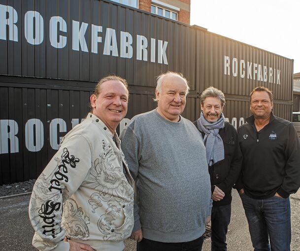 Die vier Rofa-Macher: Wolfgang „Hasche“ Hagemann (lebt inzwischen in Thailand), Otto Rossbacher, Christian Albrecht und Roland Bock. Foto: Oliver Bürkle