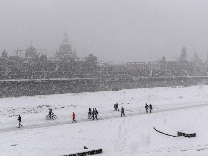 Schnee in Dresden
