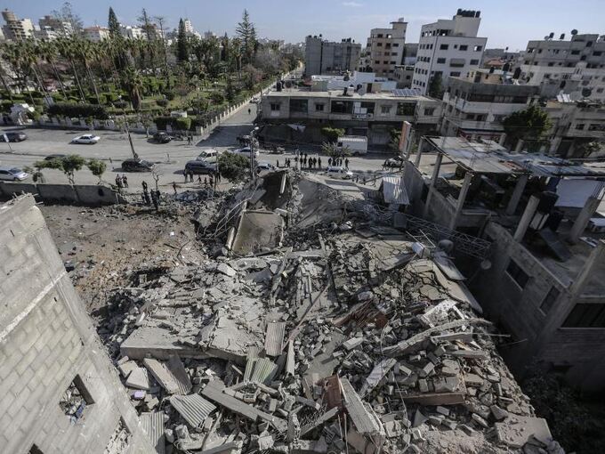 Zerstörtes Gebäude in Gaza