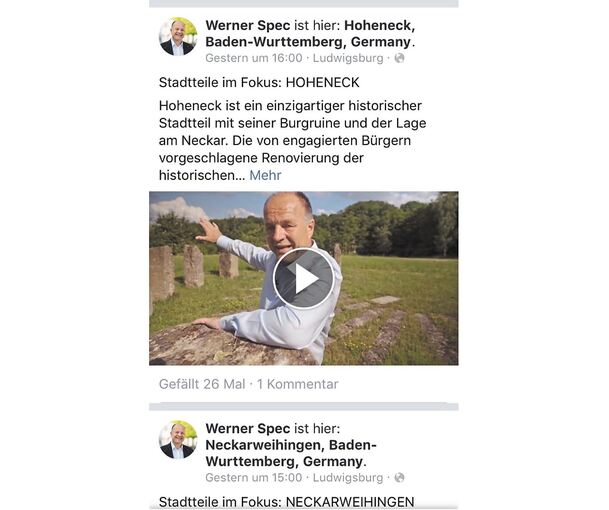 Die OB-Kandidaten präsentieren sich, ihren Wahlkampf und ihre Ziele für Ludwigsburg bei Facebook und Instagram. Illustration: Hans-Peter Heeb