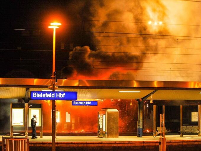 Brand im Bielefelder Hauptbahnhof