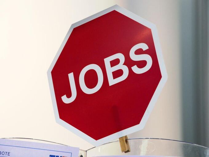 Schild mit Aufschrift «Jobs»