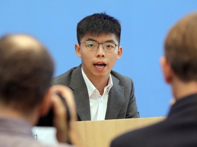 Joshua Wong vor der Bundespressekonferenz