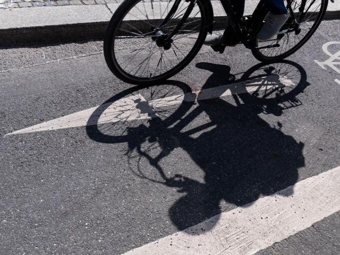Fahrradweg mit Schatten