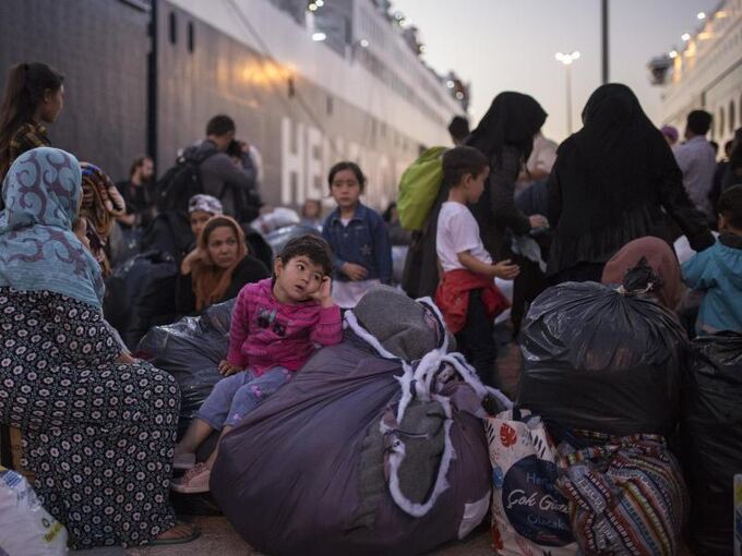 Flüchtlinge im Hafen von Piräus