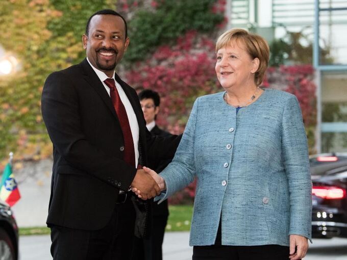 Abiy Ahmed und Angela Merkel