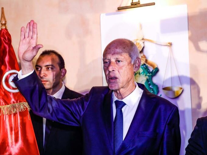 Kais Saied  in Tunis
