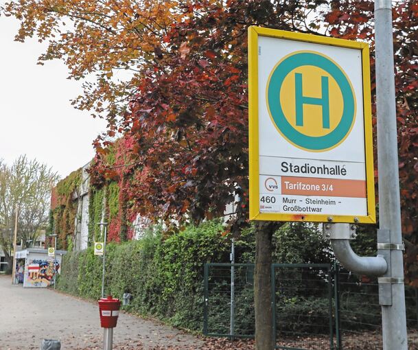 Die Haltestelle Stadionhalle am Schulzentrum wird auf der Linie Rielingshausen/Hörnle nur zu den Hauptzeiten angefahren. Foto: Ramona Theiss