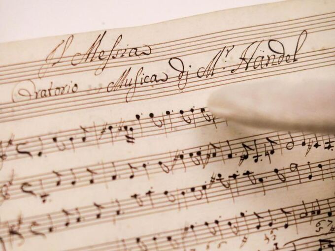 Auf Papier geschriebene Partituren von Georg Friedrich Händel
