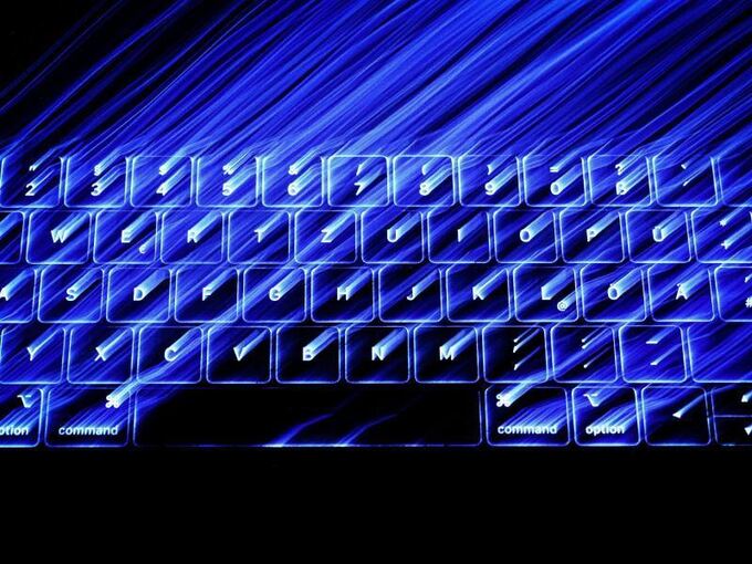 Eine beleuchtete Tastatur