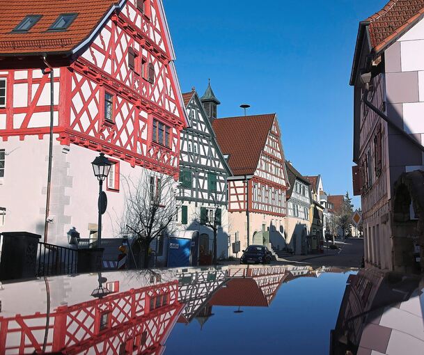 Aus Mitteln für das Sanierungsgebiet „Stadtkern II“ wurden unter anderem das Rathaus und die Kelter saniert.