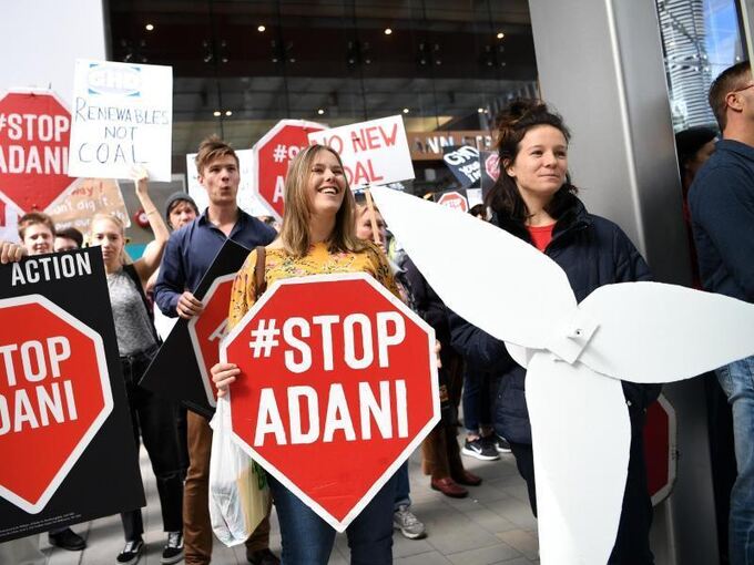 Demonstration gegen Adani-Kohlebergwerk in Australien