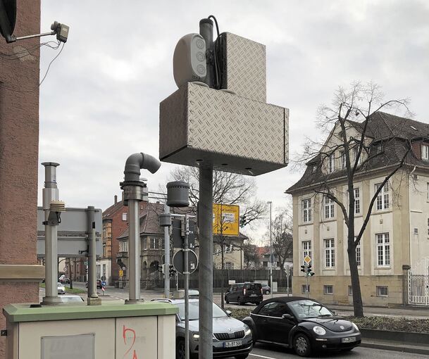 Hat möglicherweise bald ausgedient: die Messstation in der Friedrichstraße. Foto: map