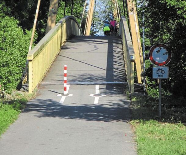 Nur kurze Zeit ist ein Poller auf der Radwegbrücke zwischen Besigheim und Hessigheim entfernt worden. Foto: privat