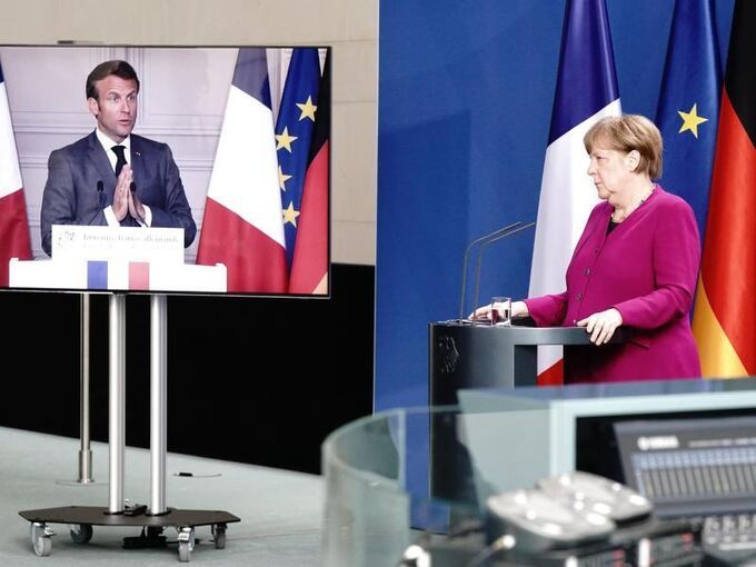 Pressekonferenz Merkel und Macron