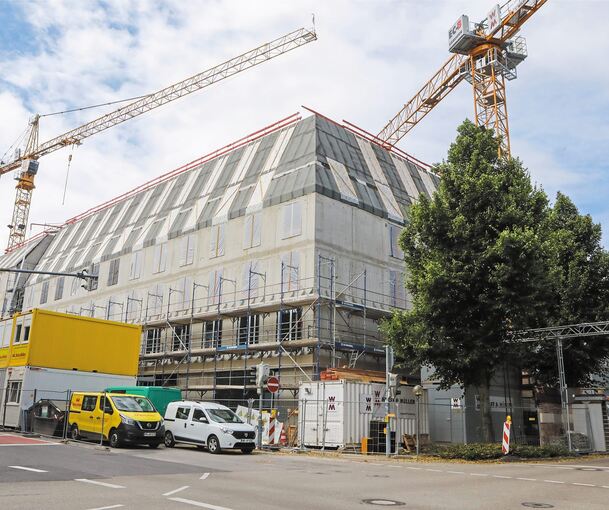 Auf dem Kallenberg‘schen Areal nimmt das Bauvorhaben Gestalt an. Foto: Ramona Theiss