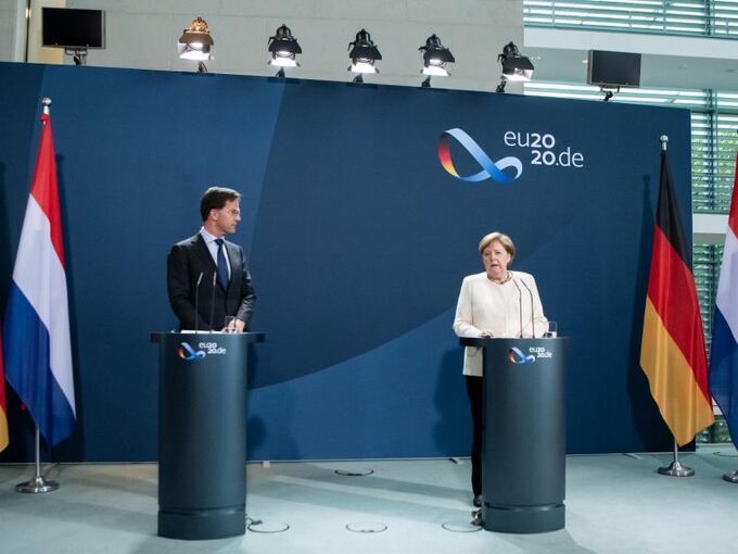 Mark Rutte und Angela Merkel