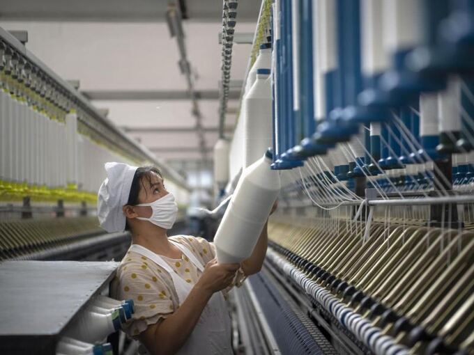 Produktion in Textilfabrik