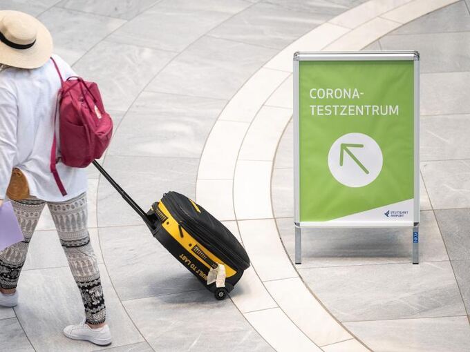 Corona-Testcenter am Flughafen Stuttgart