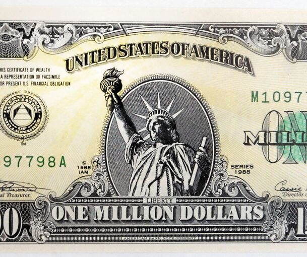 Eine-Million-Dollar-Banknote aus dem Hause Kujau.
