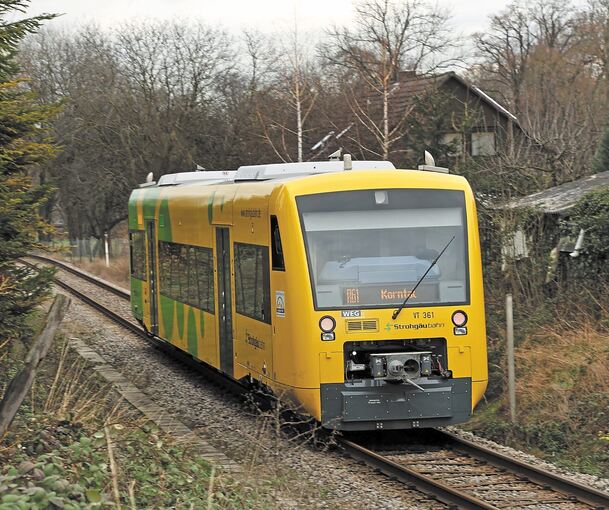 Eine Strohgäubahn in Hemmingen: Wenn sich die Züge in die Kurven legen, kann es zu unangenehmen Geräuschen kommen. Archivfoto: Karin Rebstock