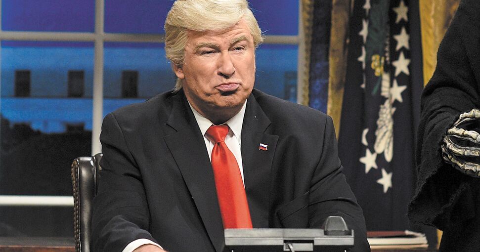 Erprobt: Alec Baldwin als Präsident Trump in „Saturday Night Live“. Foto: Will Heath/NBC/AP/dpa
