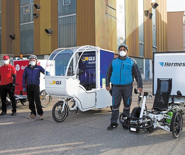 Paketdienst per Lastenfahrrad – ein gemeinsames Pilotprojekt der Stadt und dreier Logistikunternehmen macht es möglich. Foto: privat