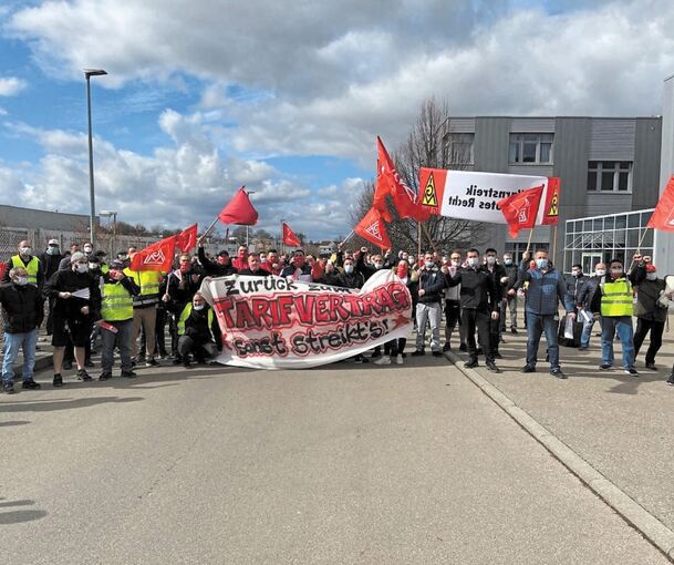Warnstreik beim Zulieferer Lear in Besigheim-Ottmarsheim.Foto: IG Metall