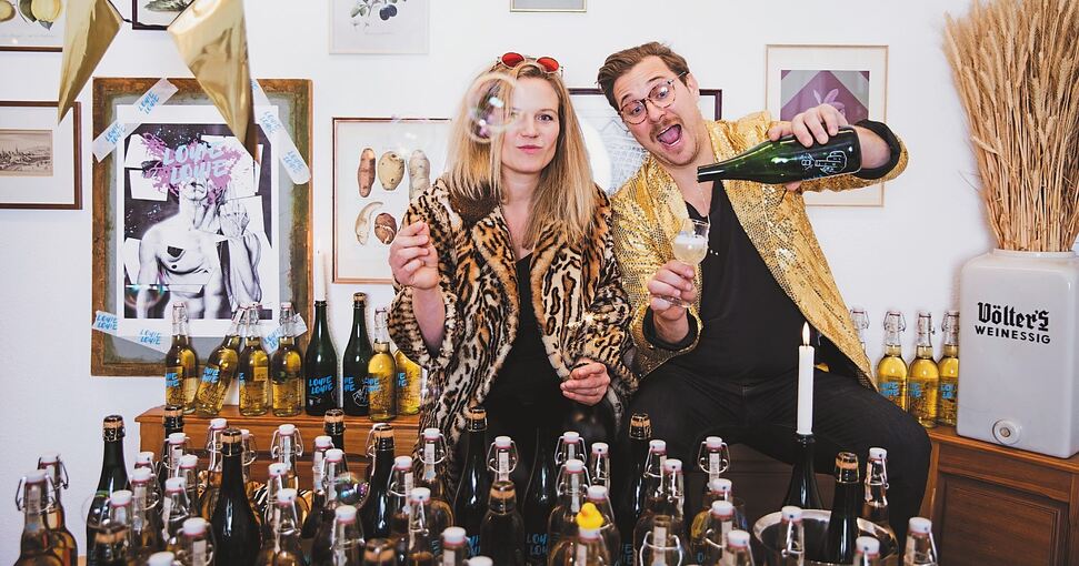 „Cuveé-Wein ist hipp“, finden Svenja Kneesch und Alexander Mößner, die Gründer von Louie Louie. Fotos: Frederic Laux/p