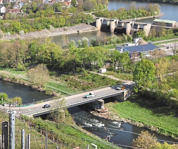 Ihr Ende steht bevor: die Enzbrücke zwischen Besigheim und Walheim (vorne im Bild). Foto: Ramona Theiss