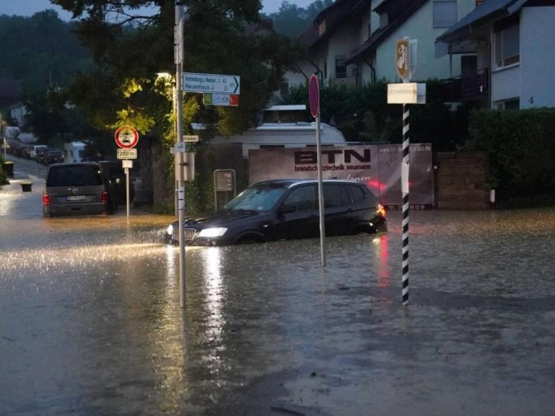 Überschwemmung in Aichtal