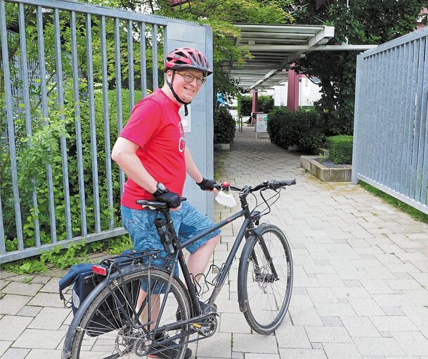 Nach einer Woche hatte Matthias Herrmann bereits 475 Kilometer erstrampelt. Er nutzt das Rad auch fürs Pendeln zu seinem Arbeitgeber Bosch in Schwieberdingen. Foto: Holm Wolschendorf