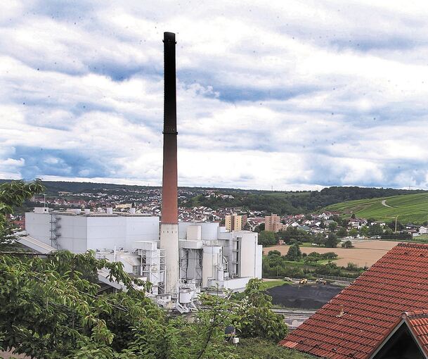 Blick von Gemmrigheim auf Walheims Kohlekraftwerk. Foto: Alfred Drossel