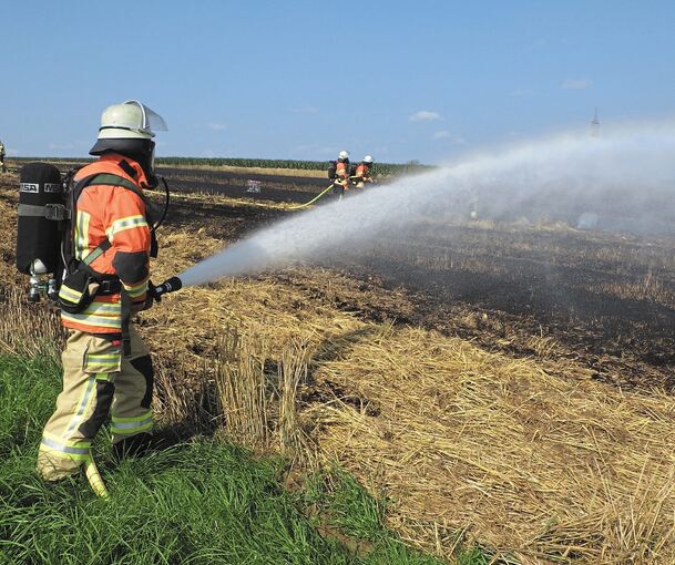 Die Ditzinger Feuerwehr im Einsatz gegen die Flammen. Foto: privat