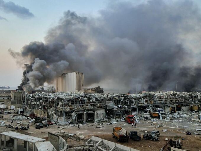 Erster Jahrestag der Explosionskatastrophe im Hafen Beirut