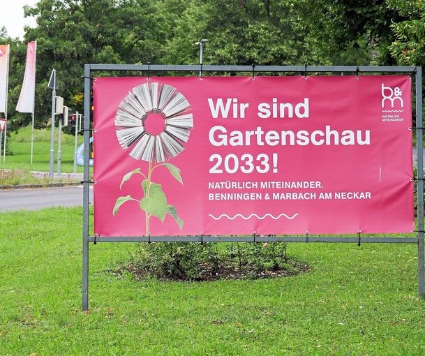 Mit diesem Plakat werben die beiden Kommunen für die Gartenschau 2033.