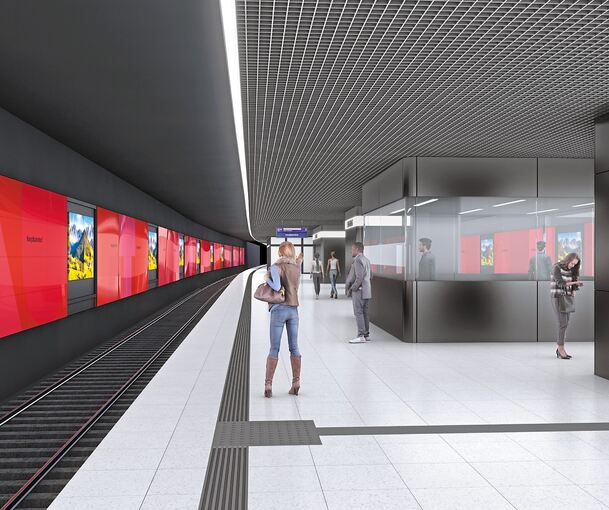 So soll die S-Bahn-Station am Stuttgarter Hauptbahnhof nach den Umbauarbeiten einmal aussehen. Illustration: VRS (p)