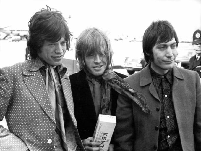 Charlie Watts mit Bandkollegen