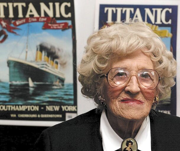 Mit neun Monaten überlebte sie den Untergang der Titanic: Millvina Dean. Im Jahr 2000 war sie Gast im Krauthof bei einem Jahrestreffen des Titanic-Vereins Schweiz. Hier ein Foto aus dem Jahr 2002. Foto: dpa/epa/Gerry Penny
