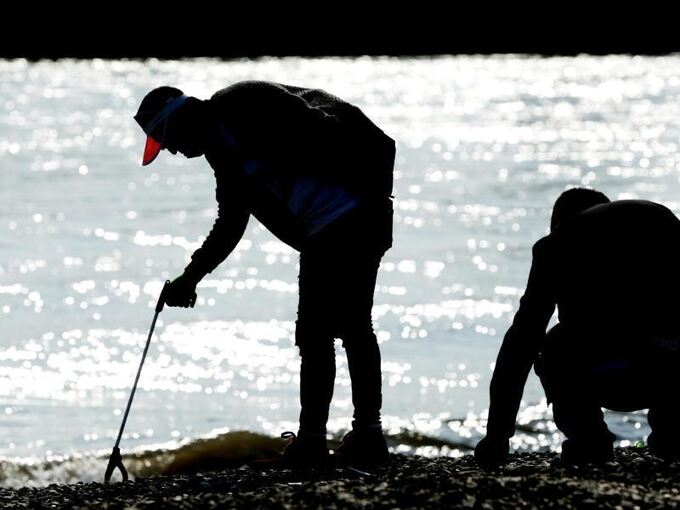 Freiwillige säubern Uferstreifen bei Aktion «Rhine Clean Up»