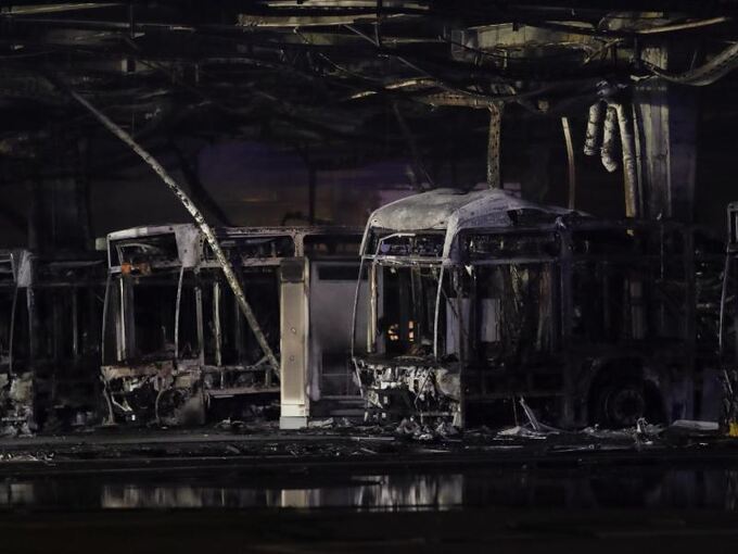 Brand im Busdepot