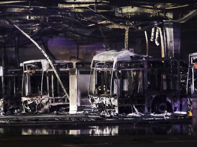 Brand im Busdepot