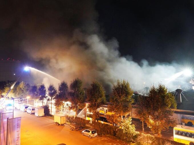 Brand im Busdepot