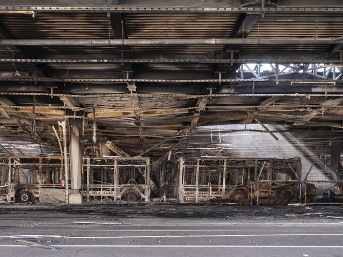 Großbrand in Busdepot