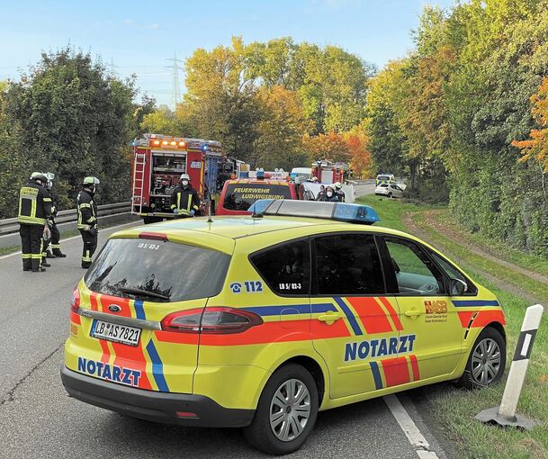 Die Unfallstelle bei Neckarweihingen. Foto: Holm Wolschendorf
