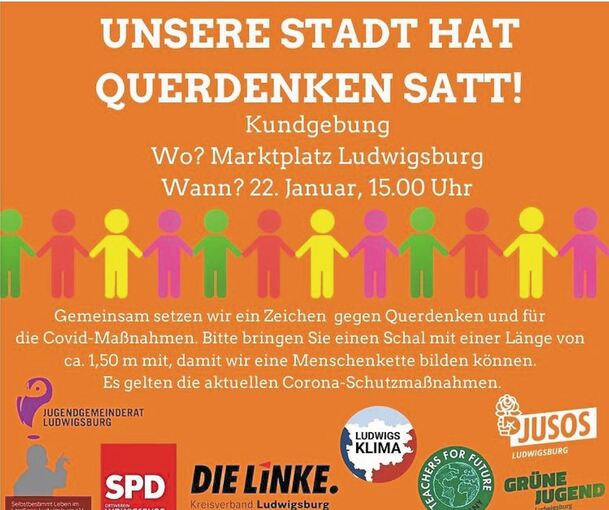 Mit diesem Plakat wird für die Kundgebung geworben. Foto: privat