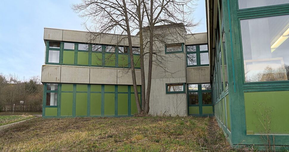 Sanierungsbedürftige Gemeinschaftsschule in Schwieberdingen: Rund 40 Zwergfledermäuse haben die Fassade für sich entdeckt. Foto: Becker